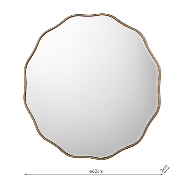 (image for) Laura Ashley Medora Round Mirror Matt Gold 60cm